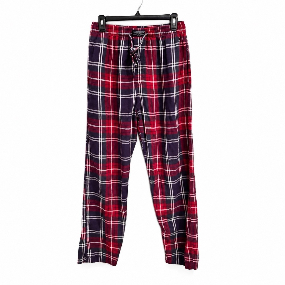 Polo Ralph Lauren Men's Plaid Pajama Pants Red Navy Cotton Sleepwear Lounge